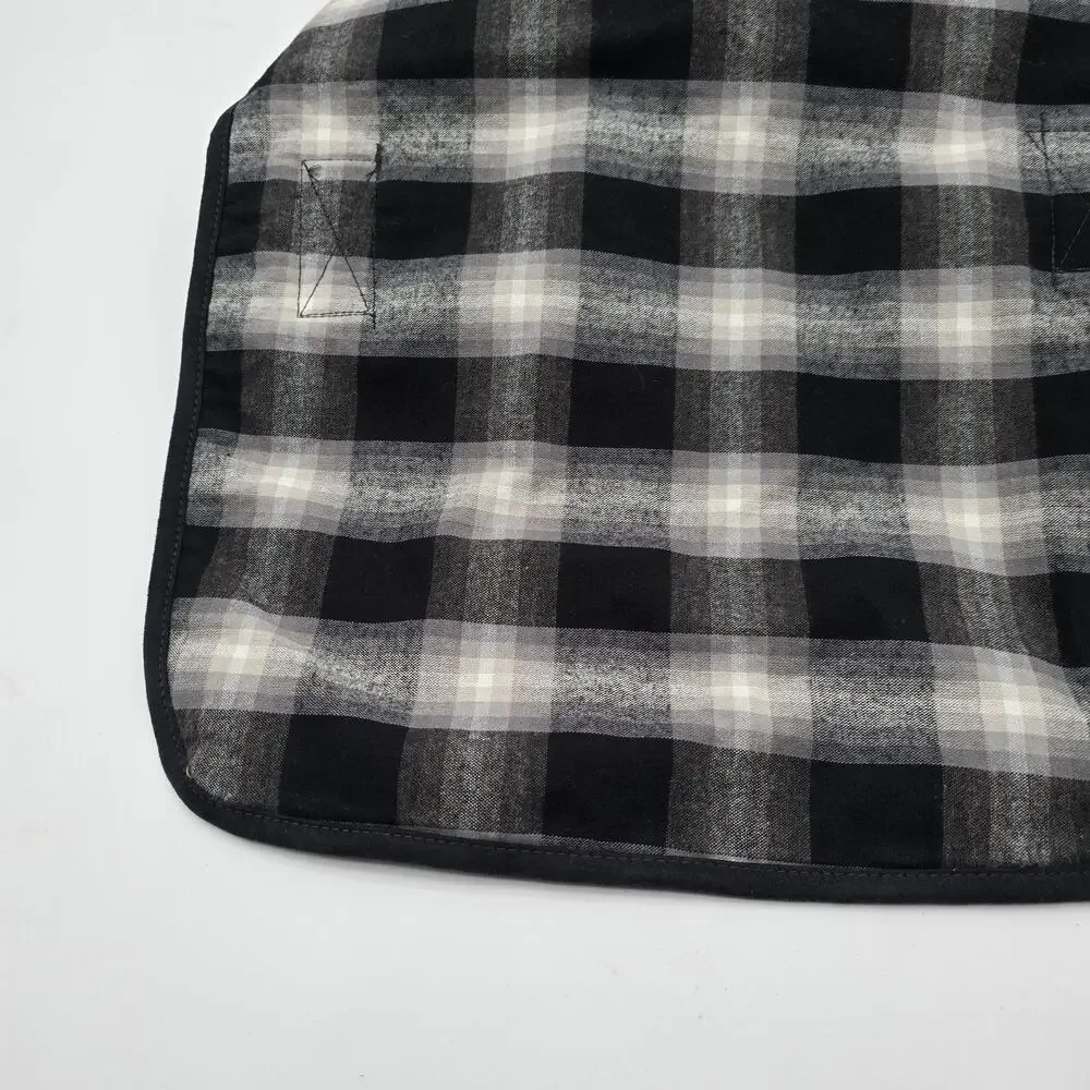PENDLETON Dog Coat Black White Gray Plaid Large 30-55 Lbs Jacket Carolina